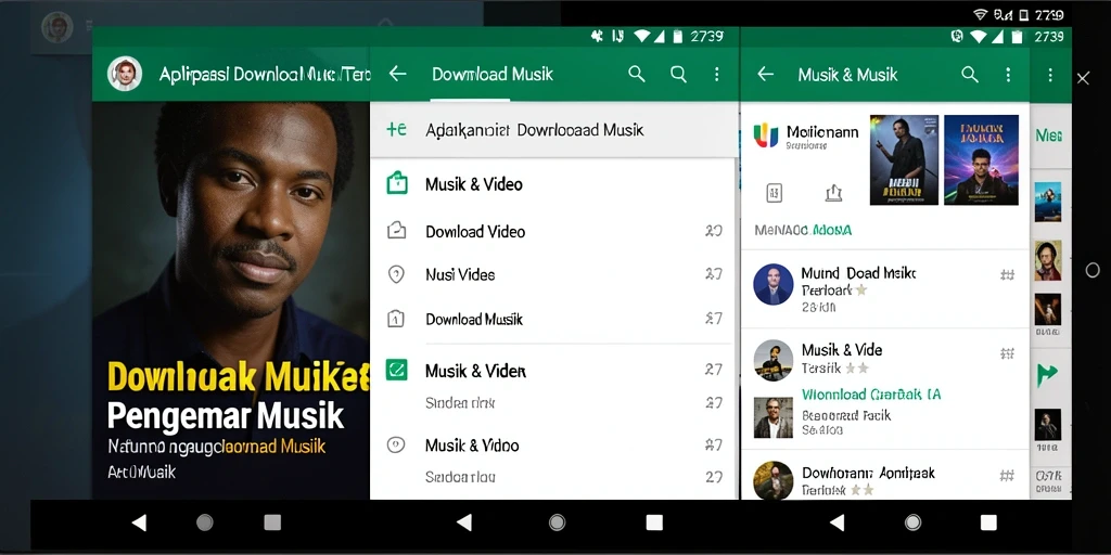 Antarmuka sederhana dan fungsional aplikasi Download Musik 2739.