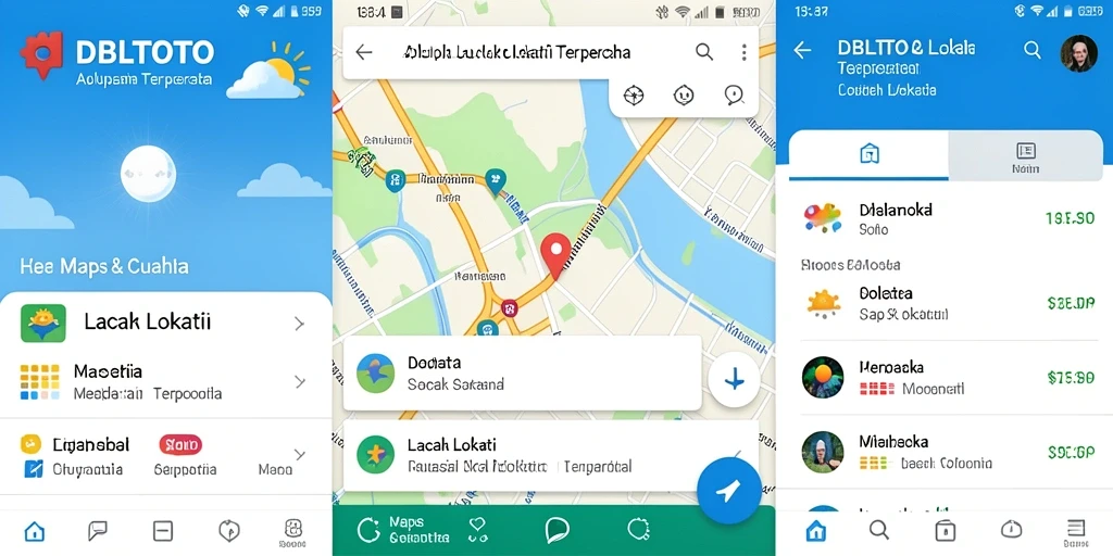 Tampilan antarmuka aplikasi Lacak Lokasi DBLTOTO yang modern.