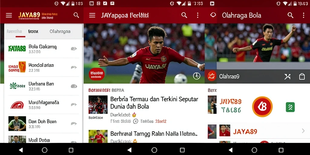 Tampilan antarmuka JAYA89 yang modern dan informatif untuk Olahraga Bola.