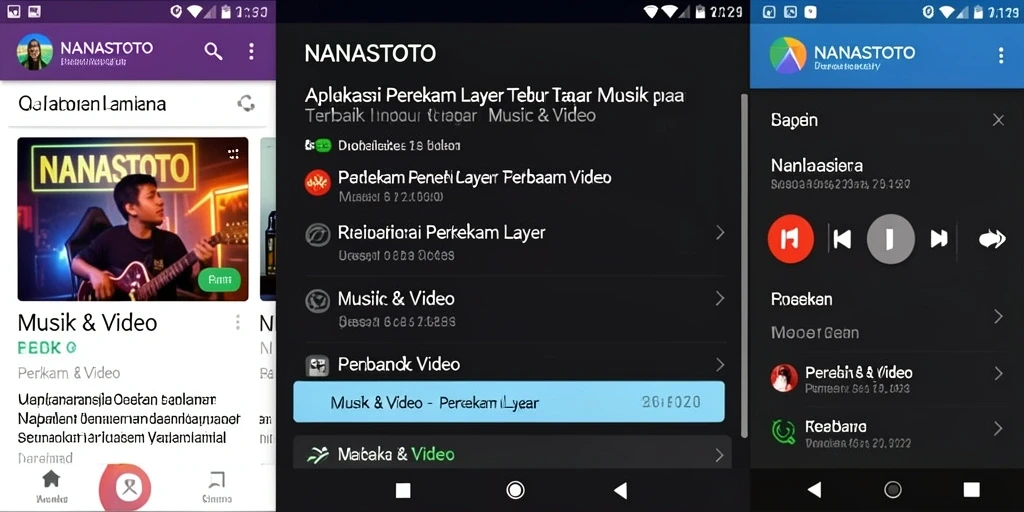 Antarmuka pengguna yang intuitif dari NANASTOTO saat merekam layar.