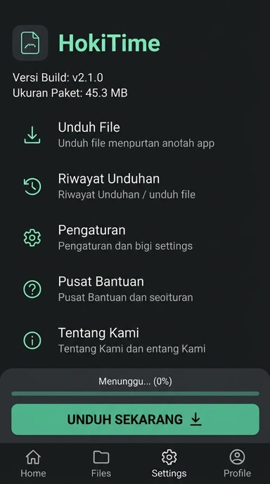 Tampilan halaman APK hokitime