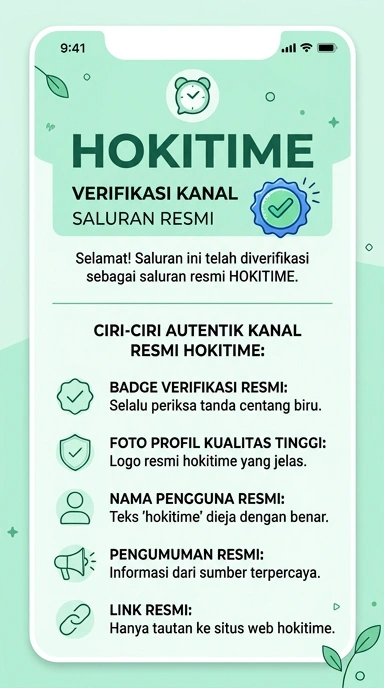 Tampilan kanal resmi hokitime